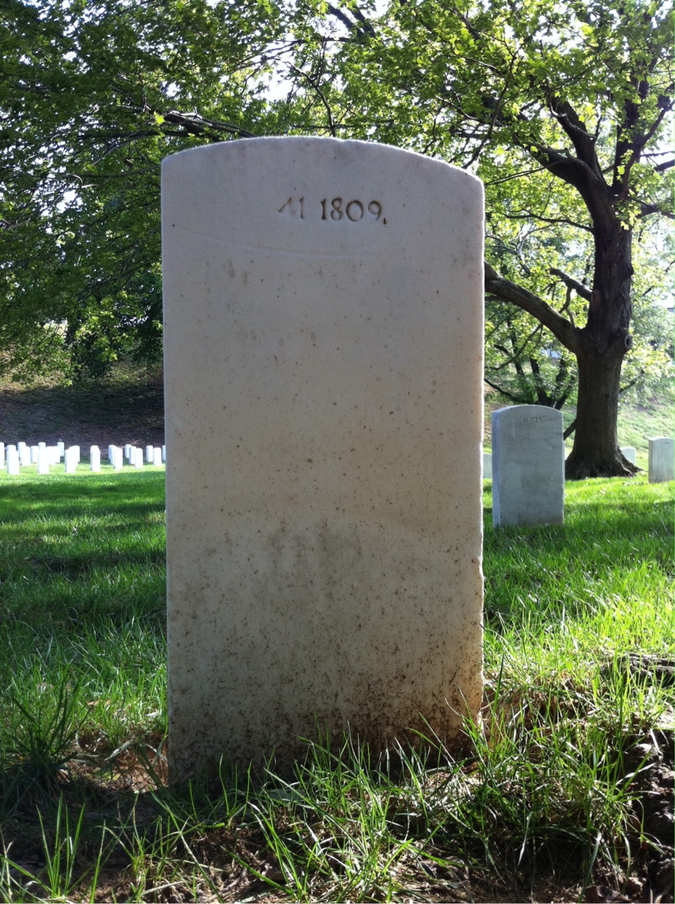 Back of headstone — Frederick Abner