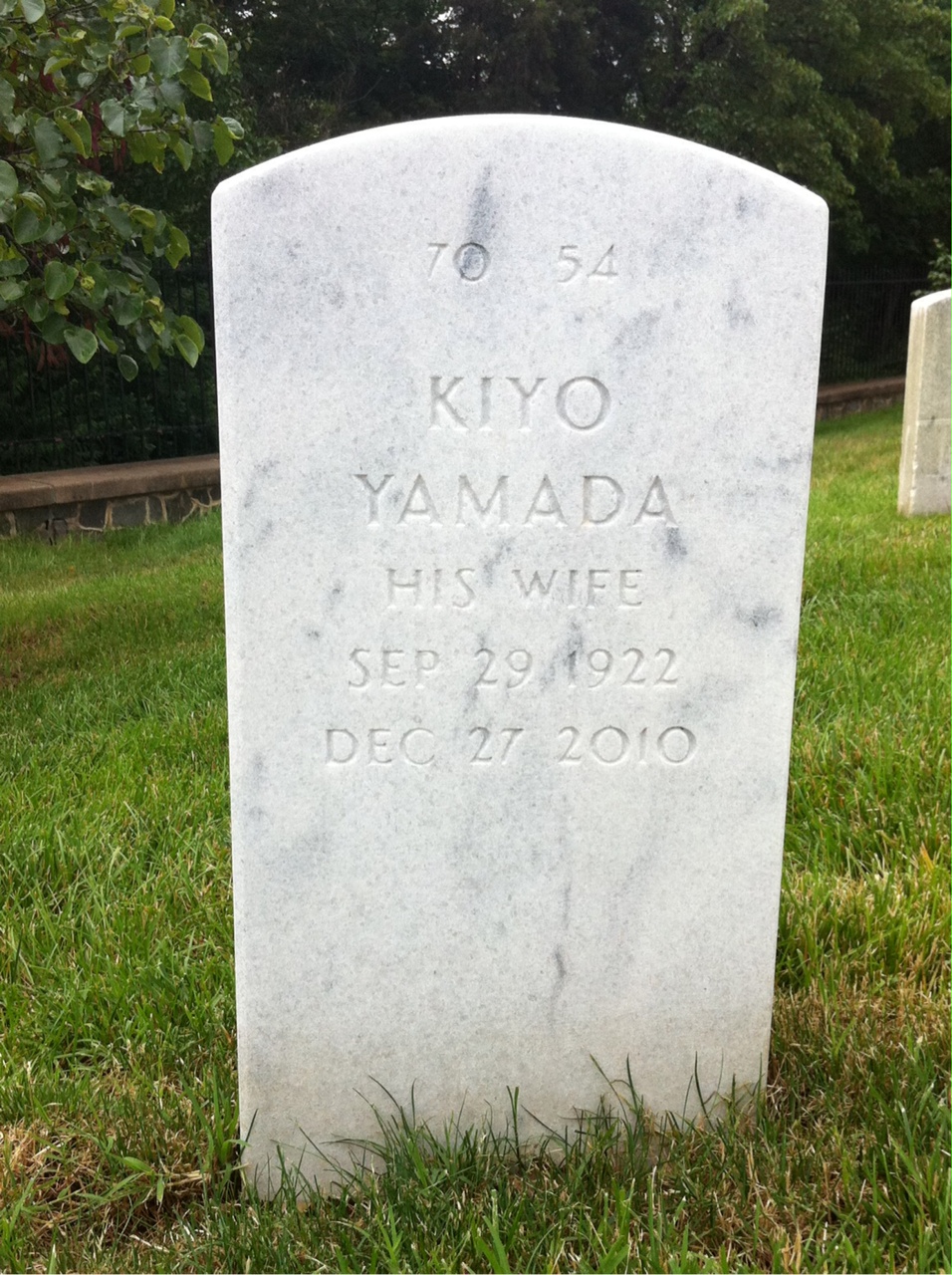 Back of headstone — Charles Stevenson