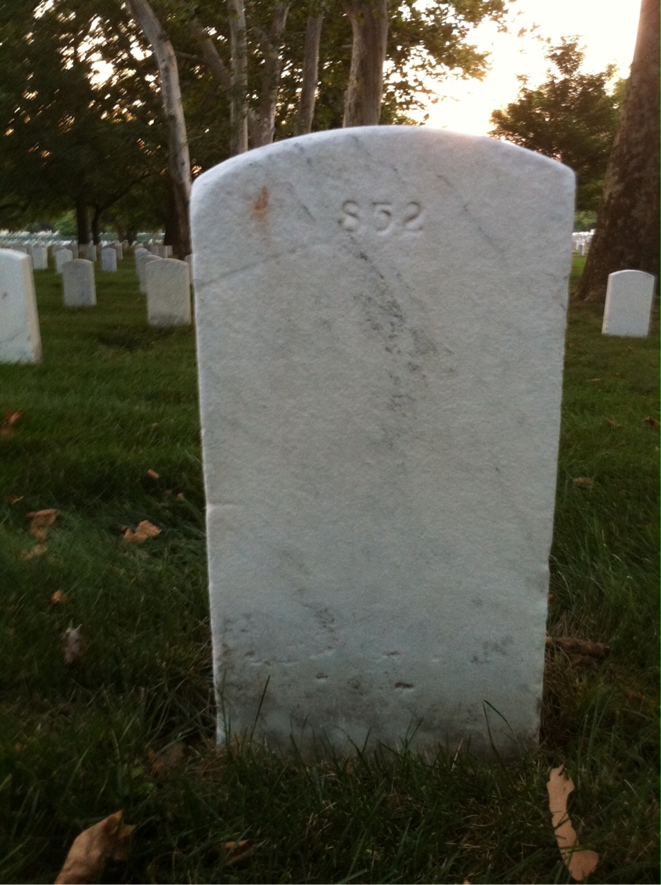Back of headstone — Harry Anthony
