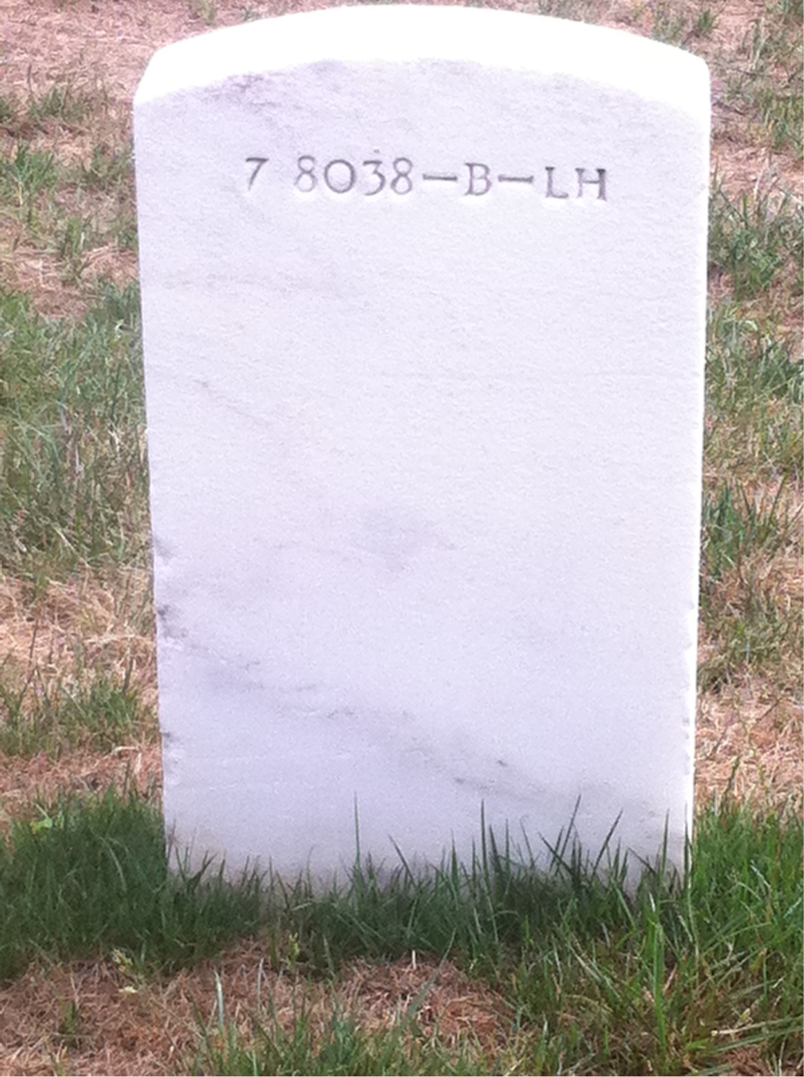 Back of headstone — James Allen