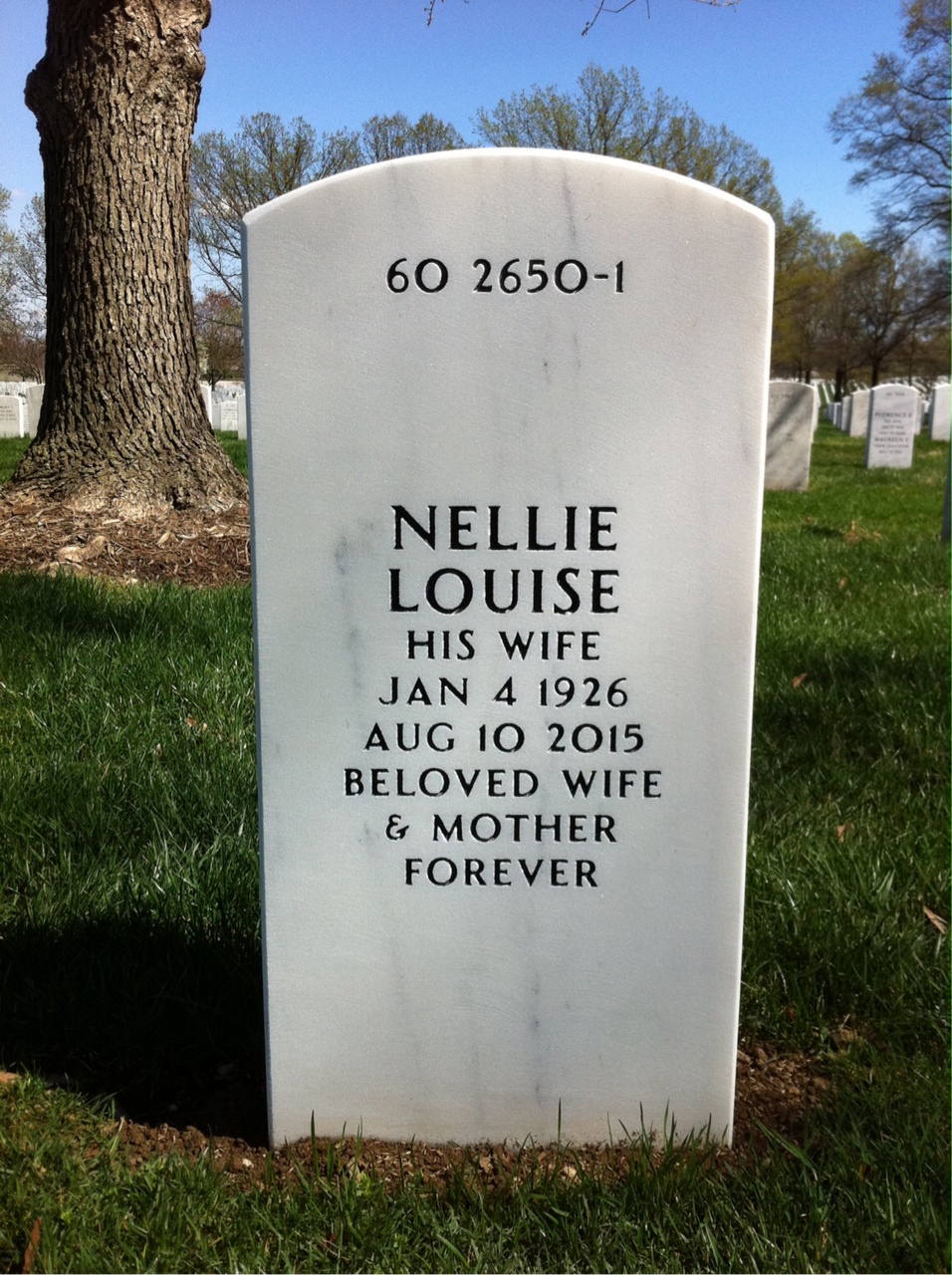 Back of headstone — James J Gentry
