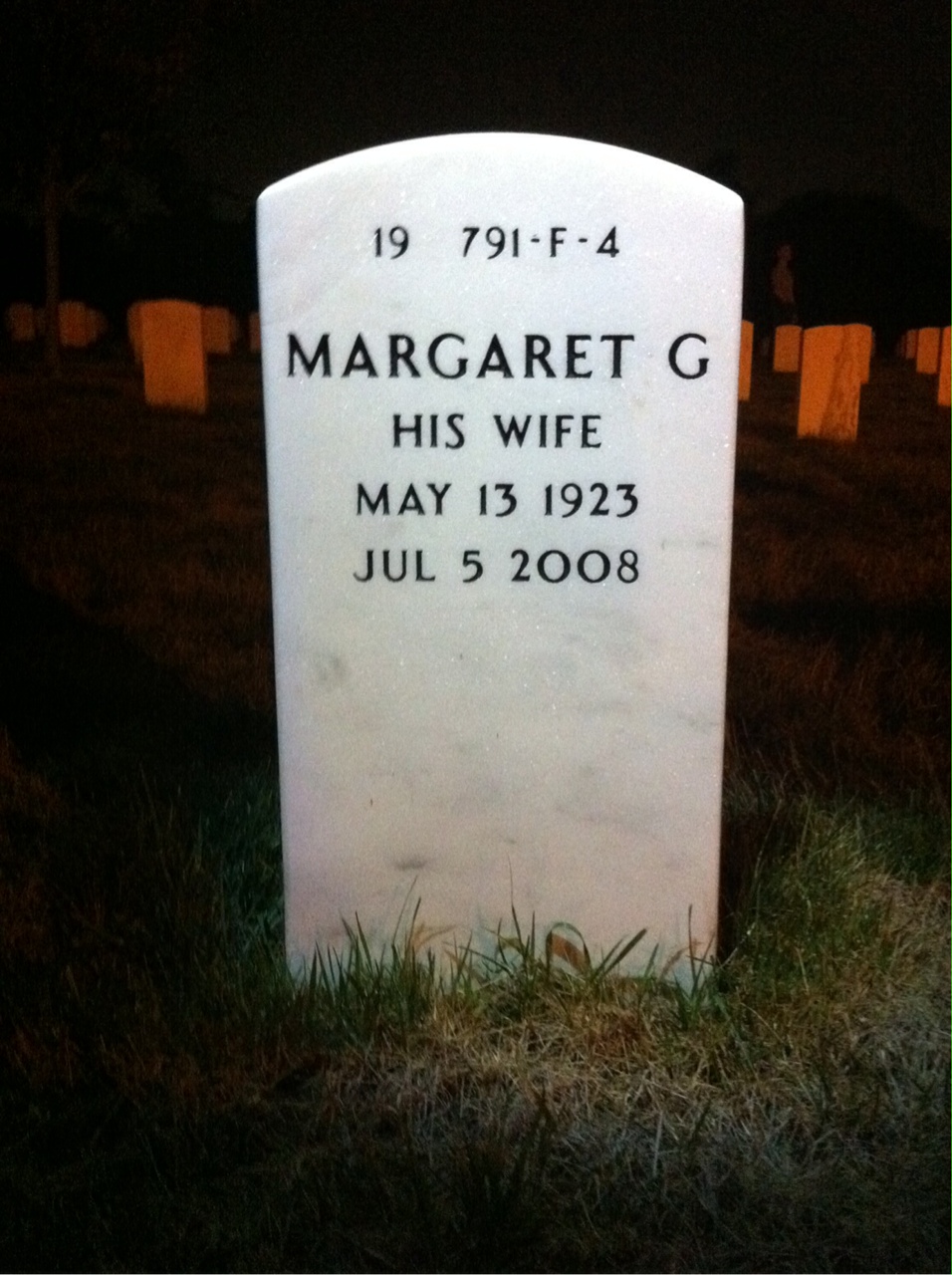 Back of headstone — Harold Turner