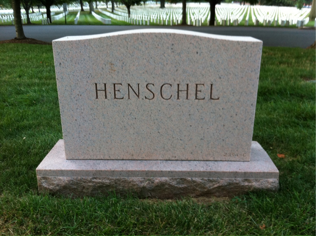Back of headstone — William Henschel