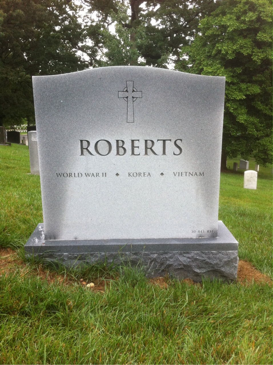 Back of headstone — Amanda Roberts