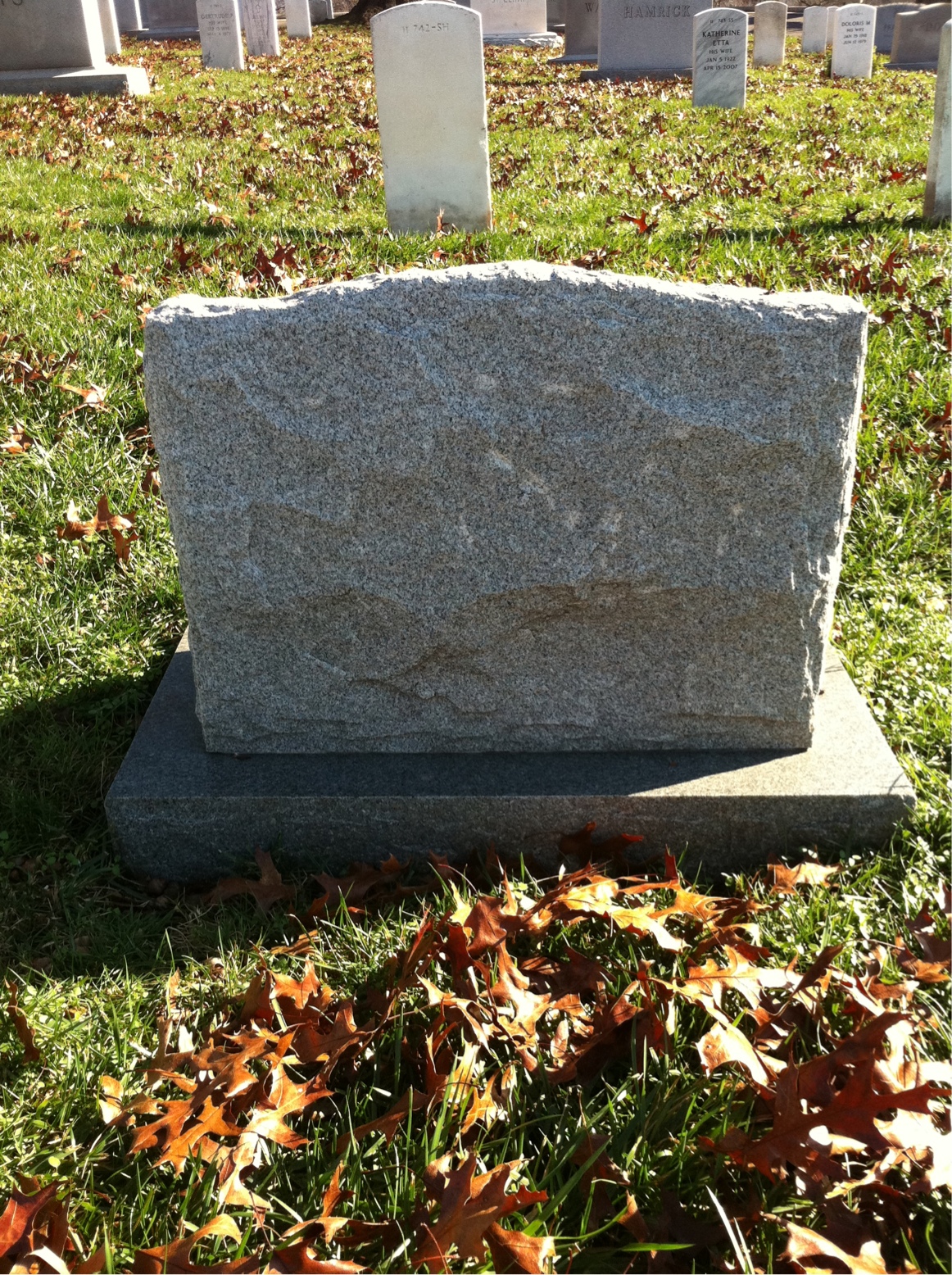 Back of headstone — Richard Andrews