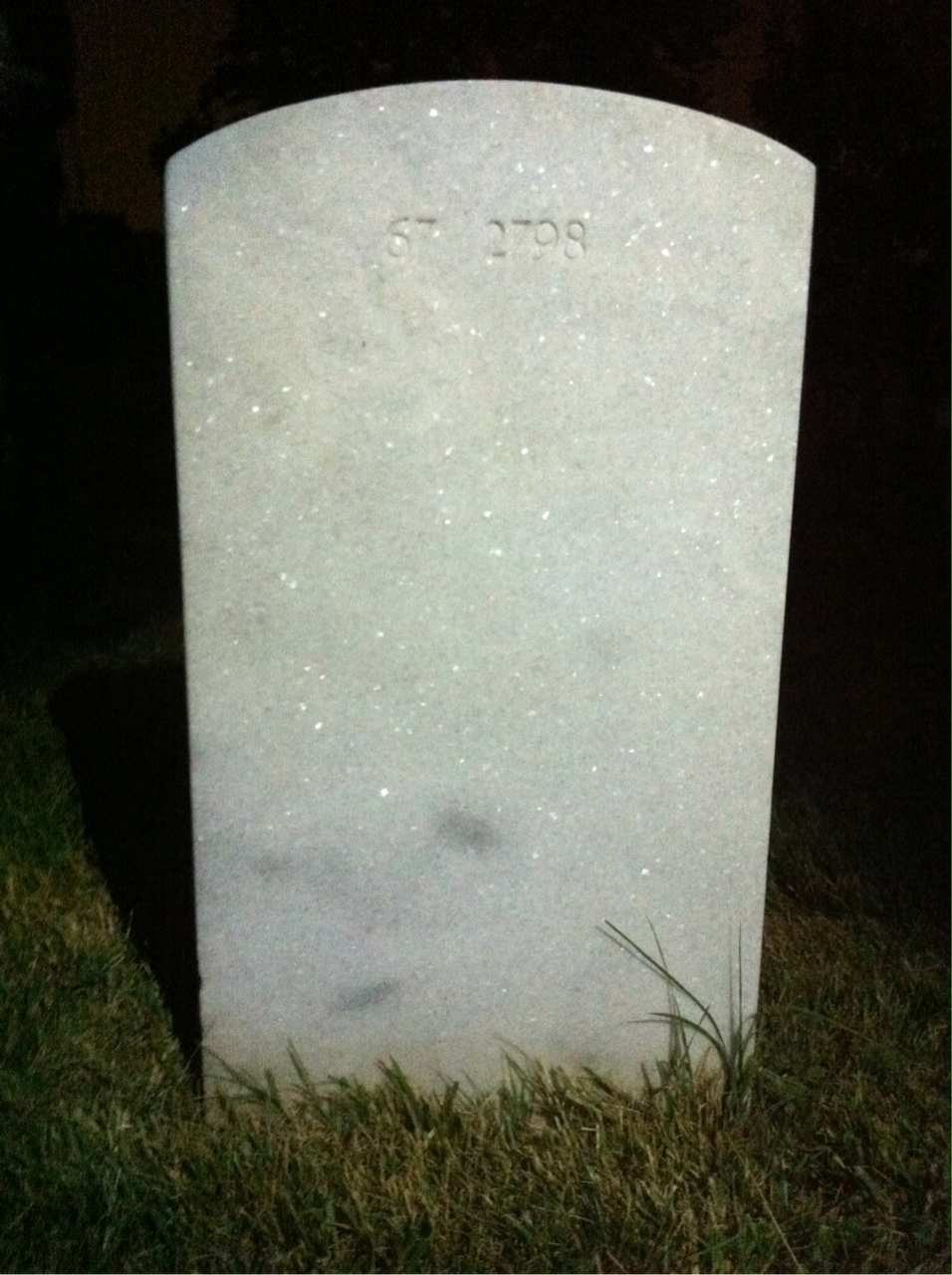 Back of headstone — Thomas P Johnson