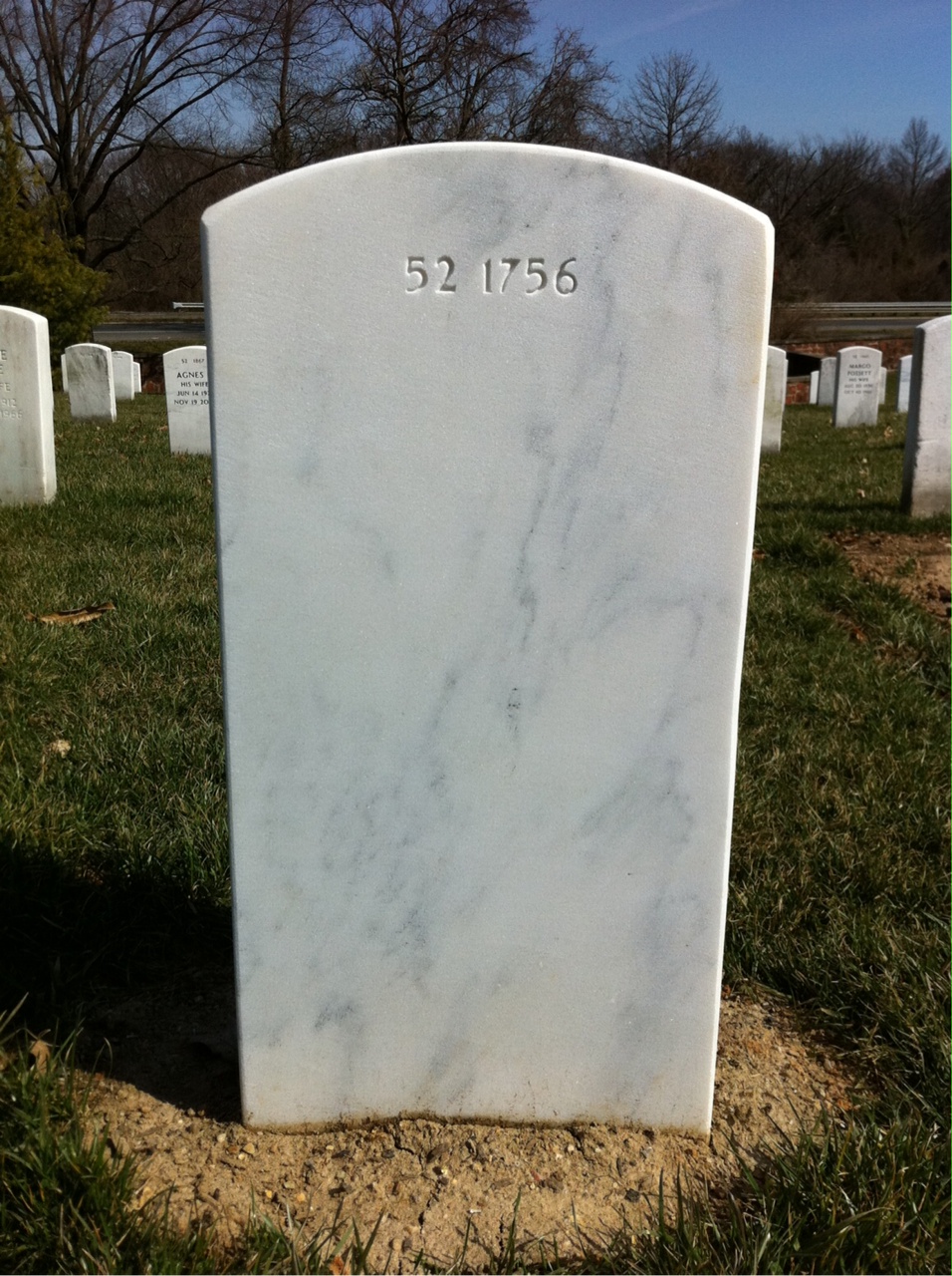 Back of headstone — William Baker