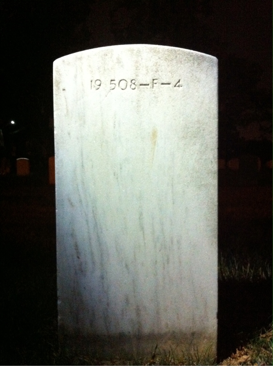 Back of headstone — Belton Adams