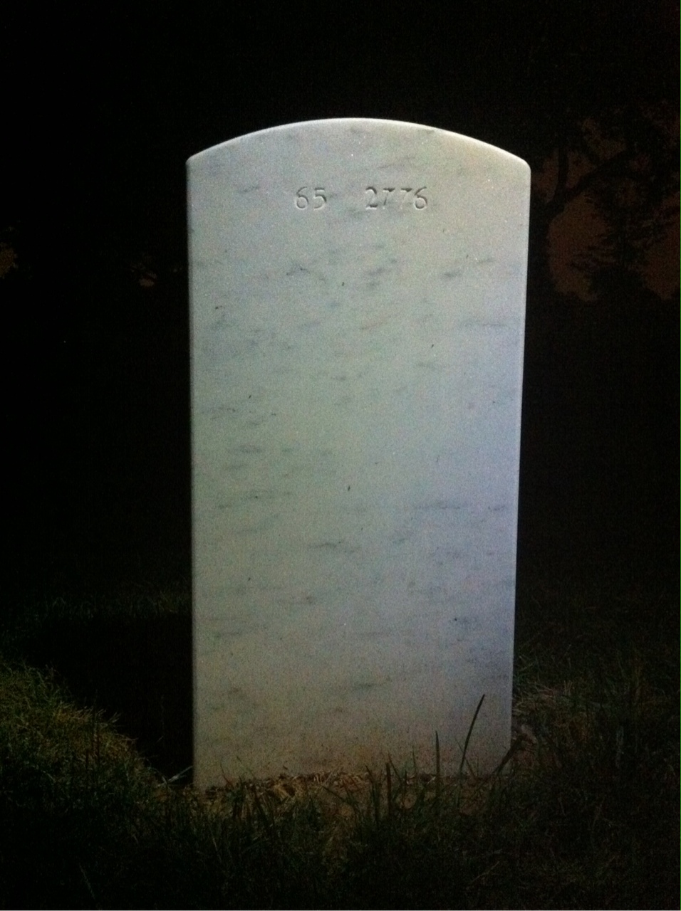 Back of headstone — James Corbin