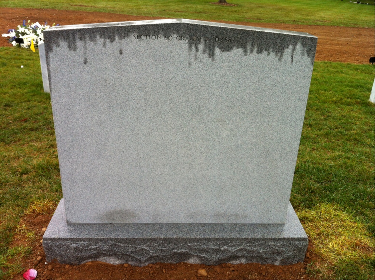 Back of headstone — Nathan R Mchone