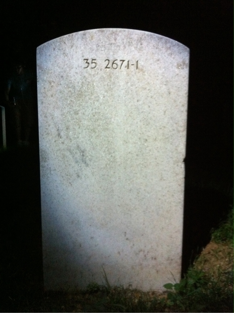 Back of headstone — Woodrow Amos