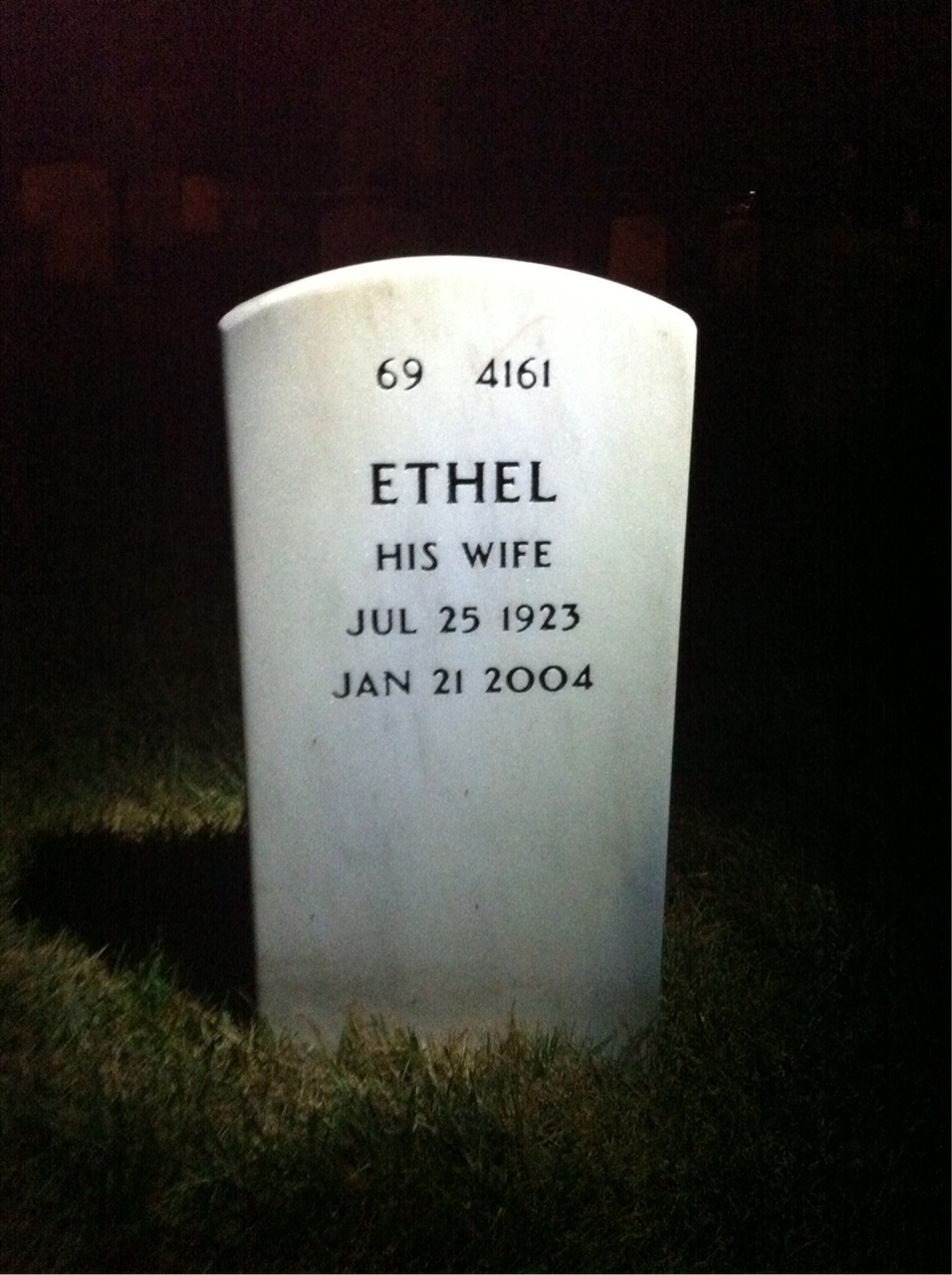 Back of headstone — Nichlos Uchbar