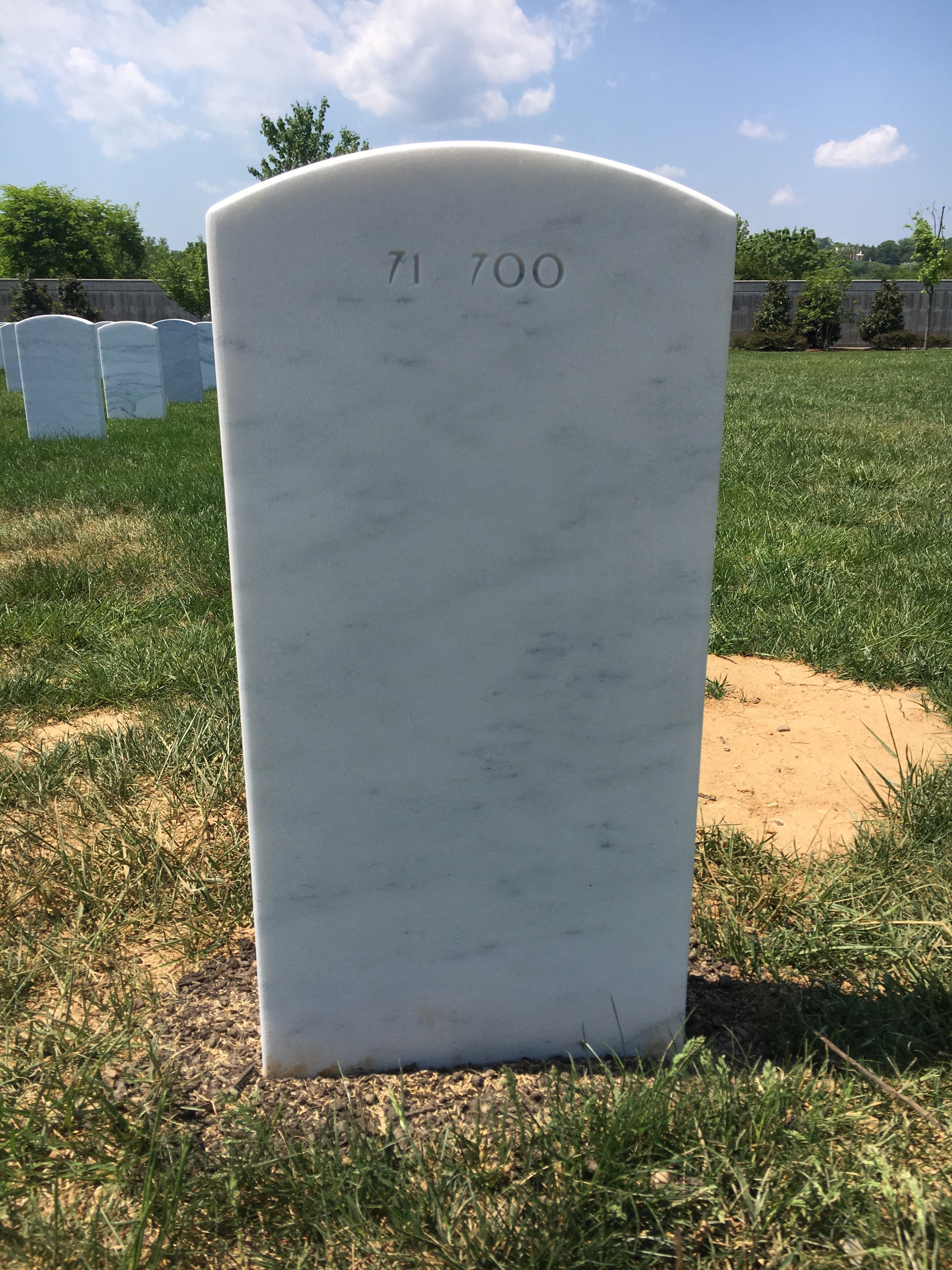 Back of headstone — William B Durkin