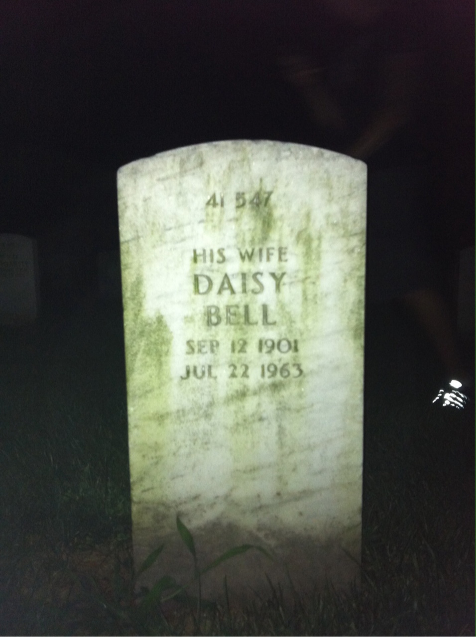 Back of headstone — Stafford Isaiah Parker