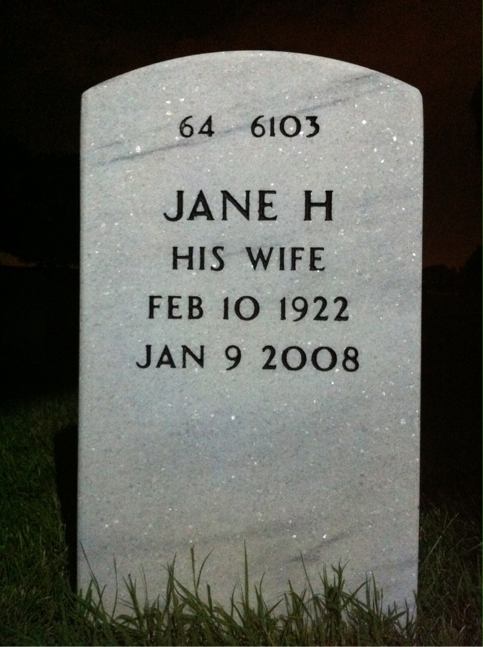 Back of headstone — Harry Mallon