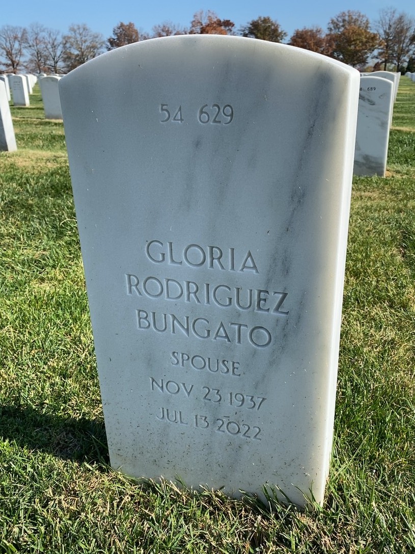 Back of headstone — Monico Bungato