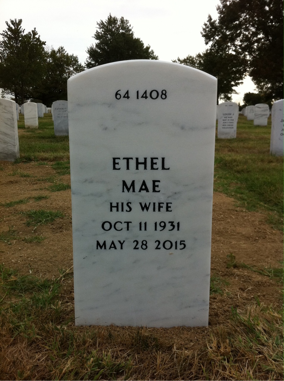 Back of headstone — Hayward Mitchell