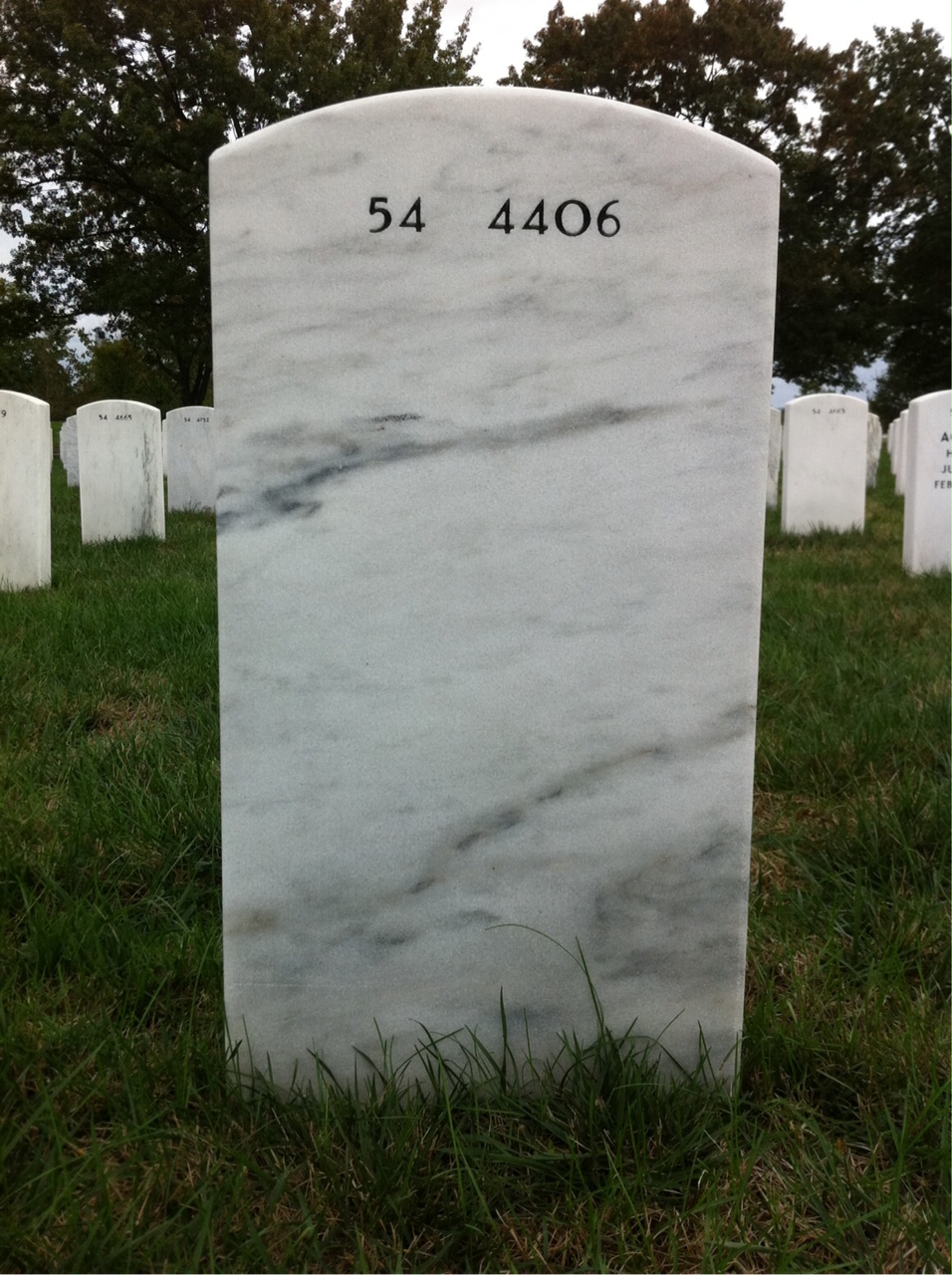 Back of headstone — John Kokal