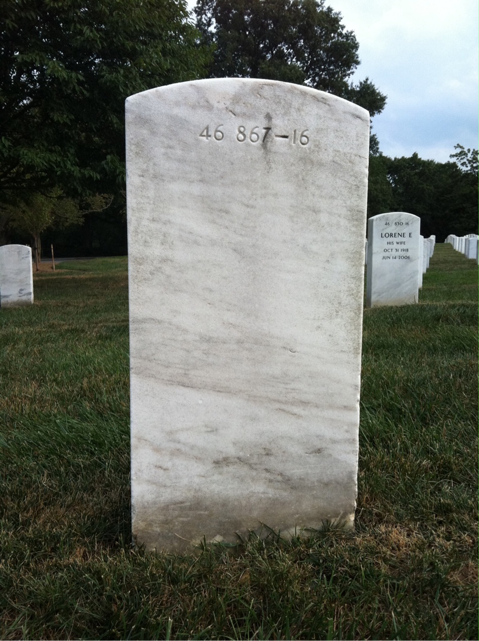 Back of headstone — Lee Altpeter