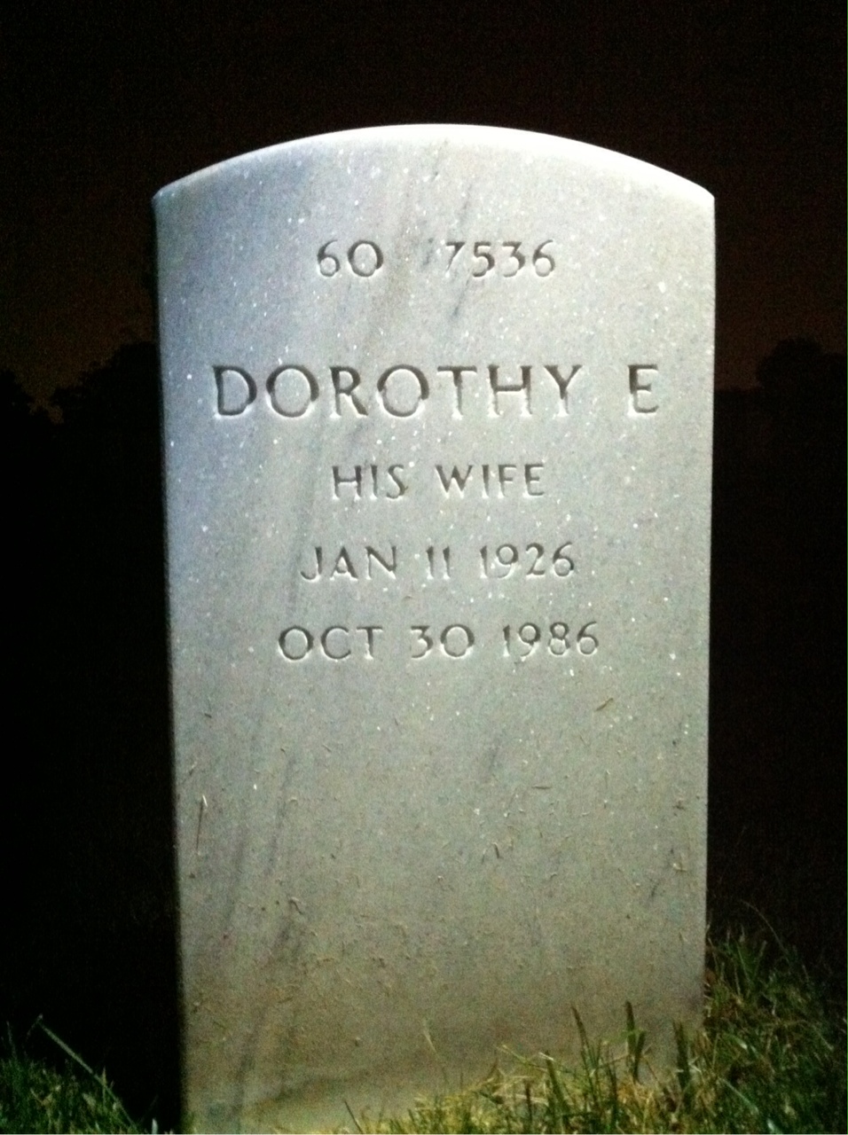 Back of headstone — Teddy Zebrowsky
