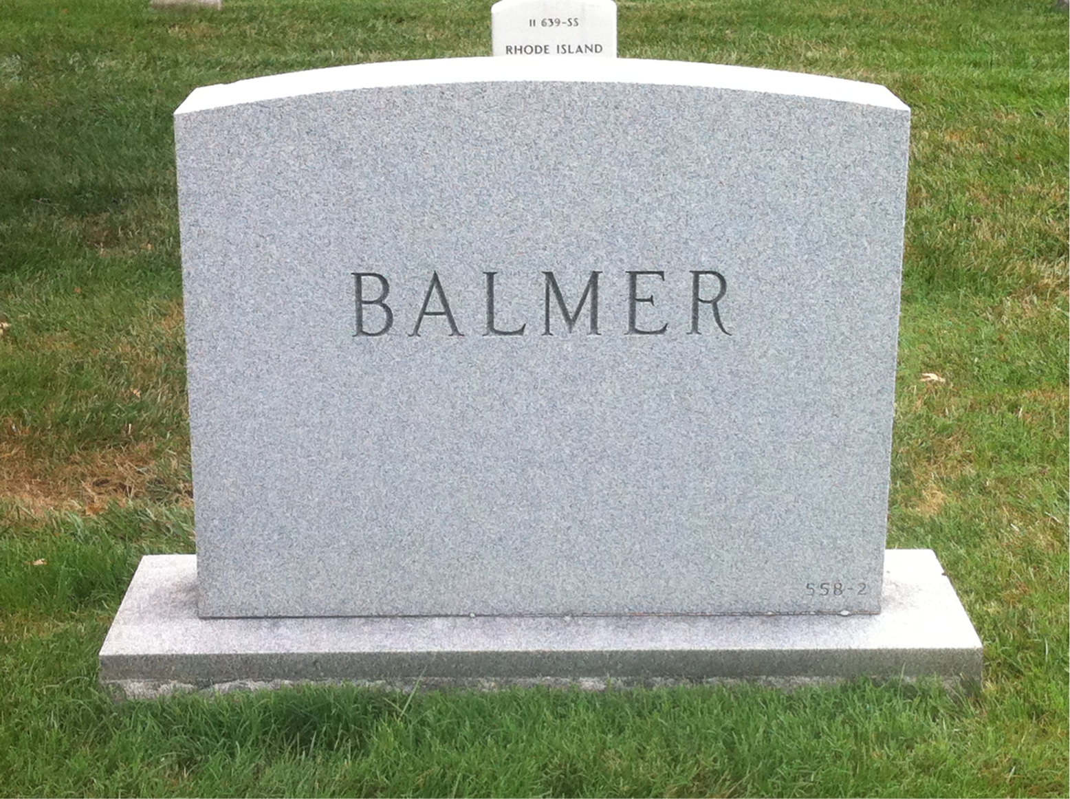 Back of headstone — Jesmond Balmer