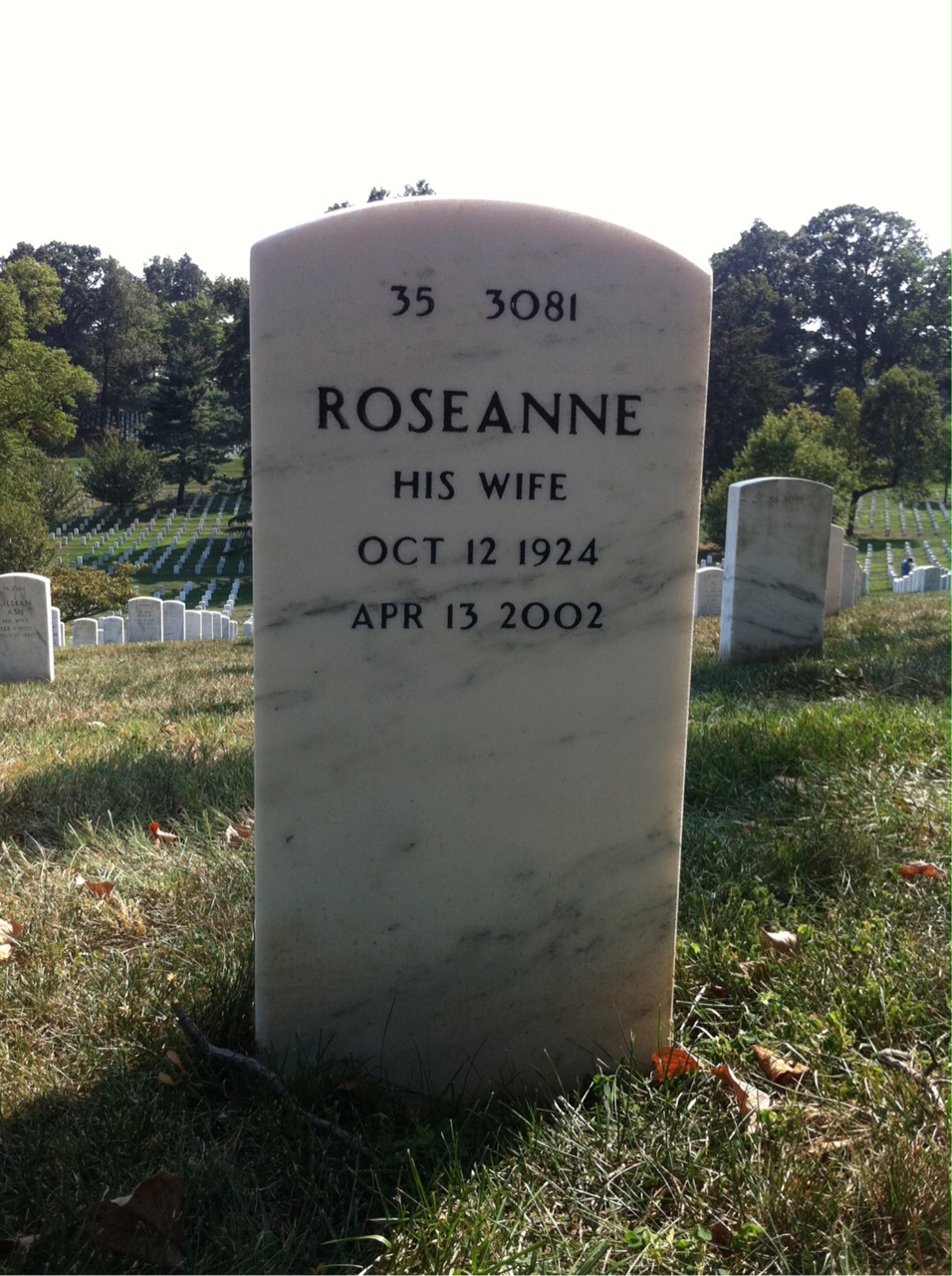 Back of headstone — John Morrissey