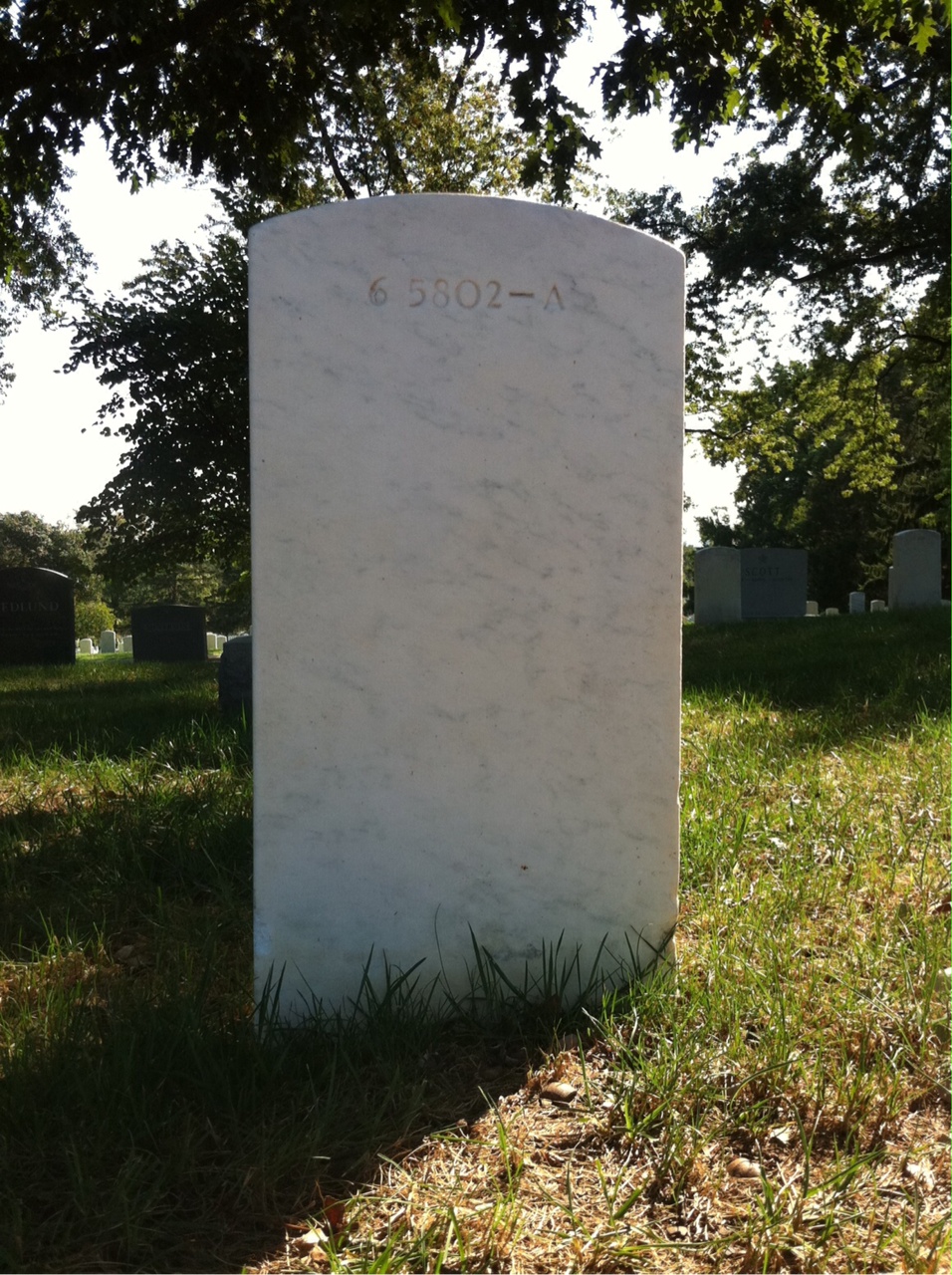 Back of headstone — James Mullins