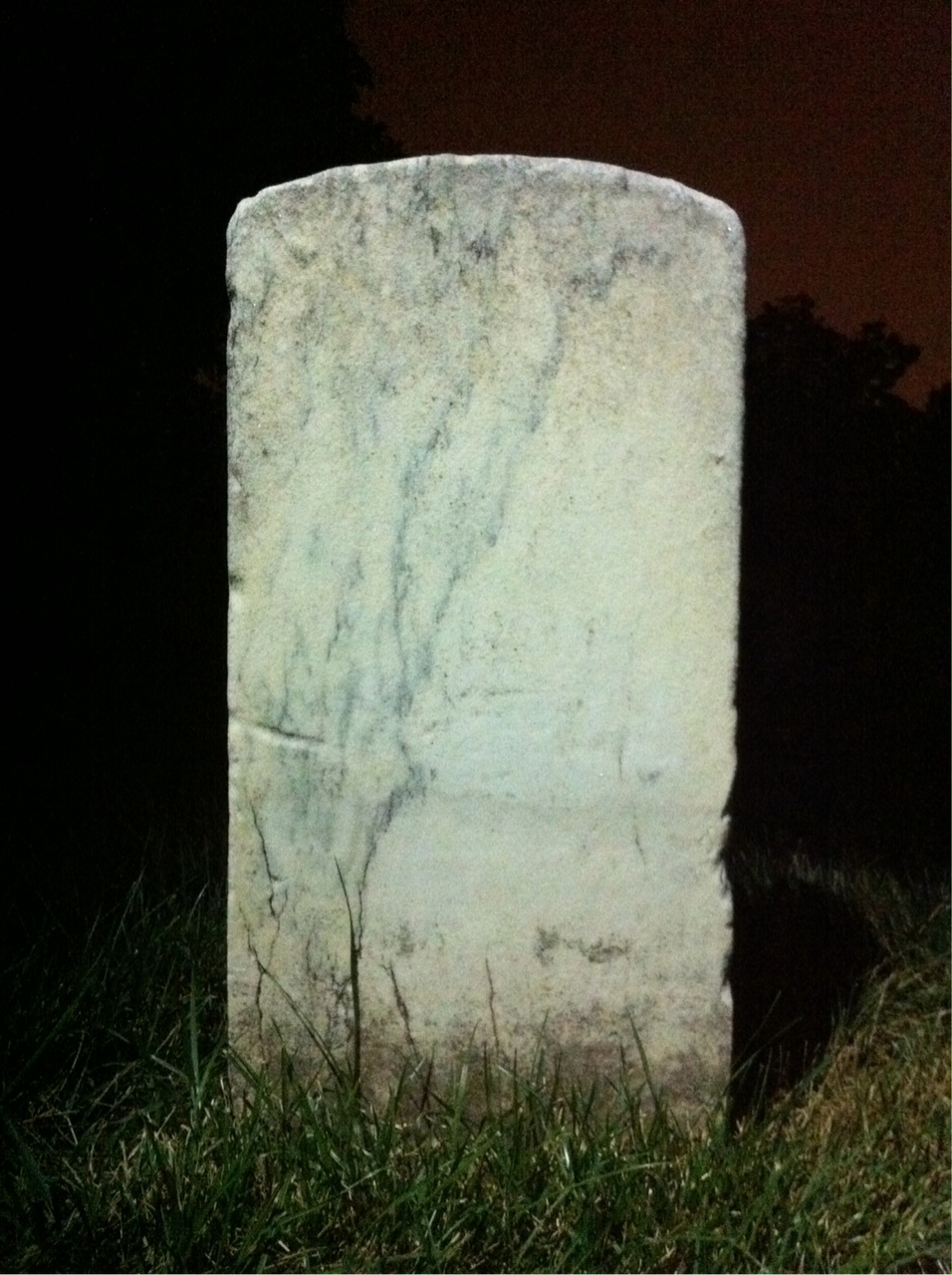 Back of headstone — George Moore