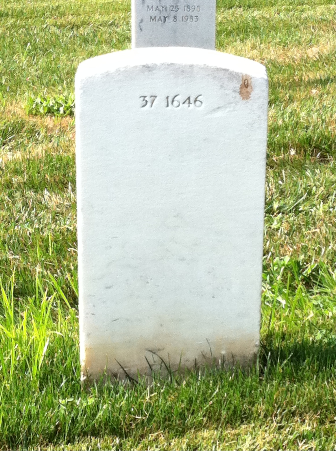 Back of headstone — Charles Anderson