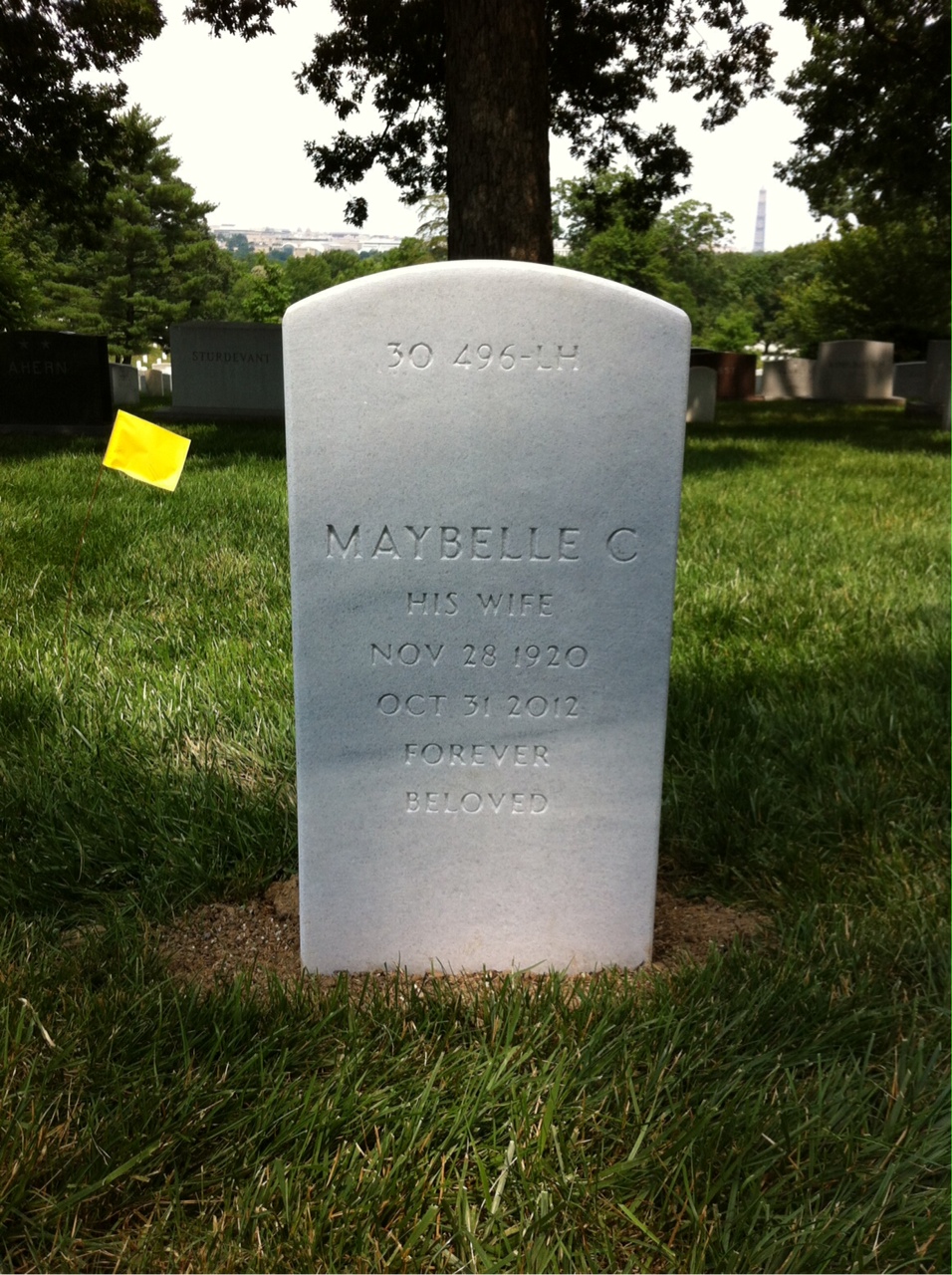 Back of headstone — Robert Ney