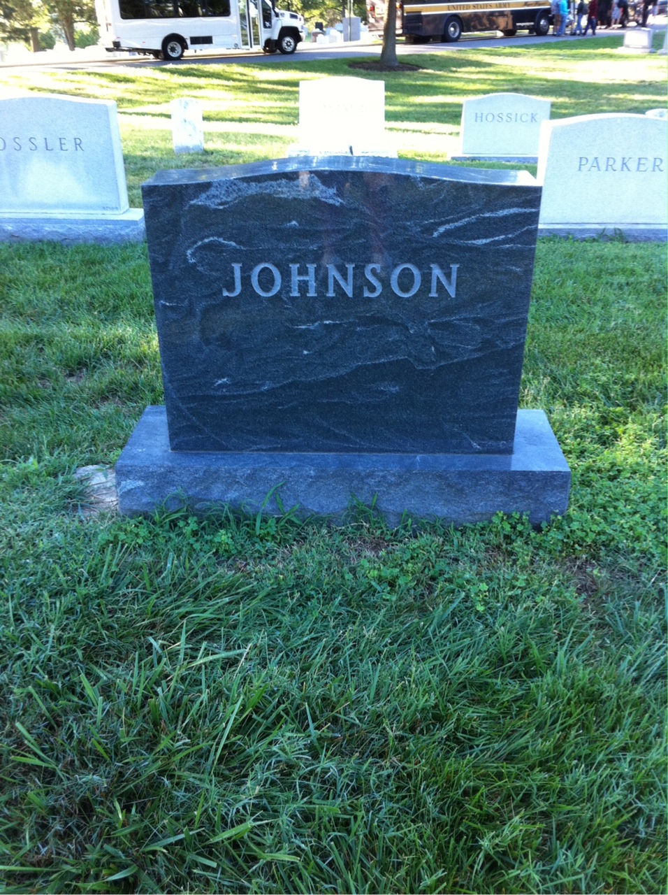 Back of headstone — Amelia Johnson