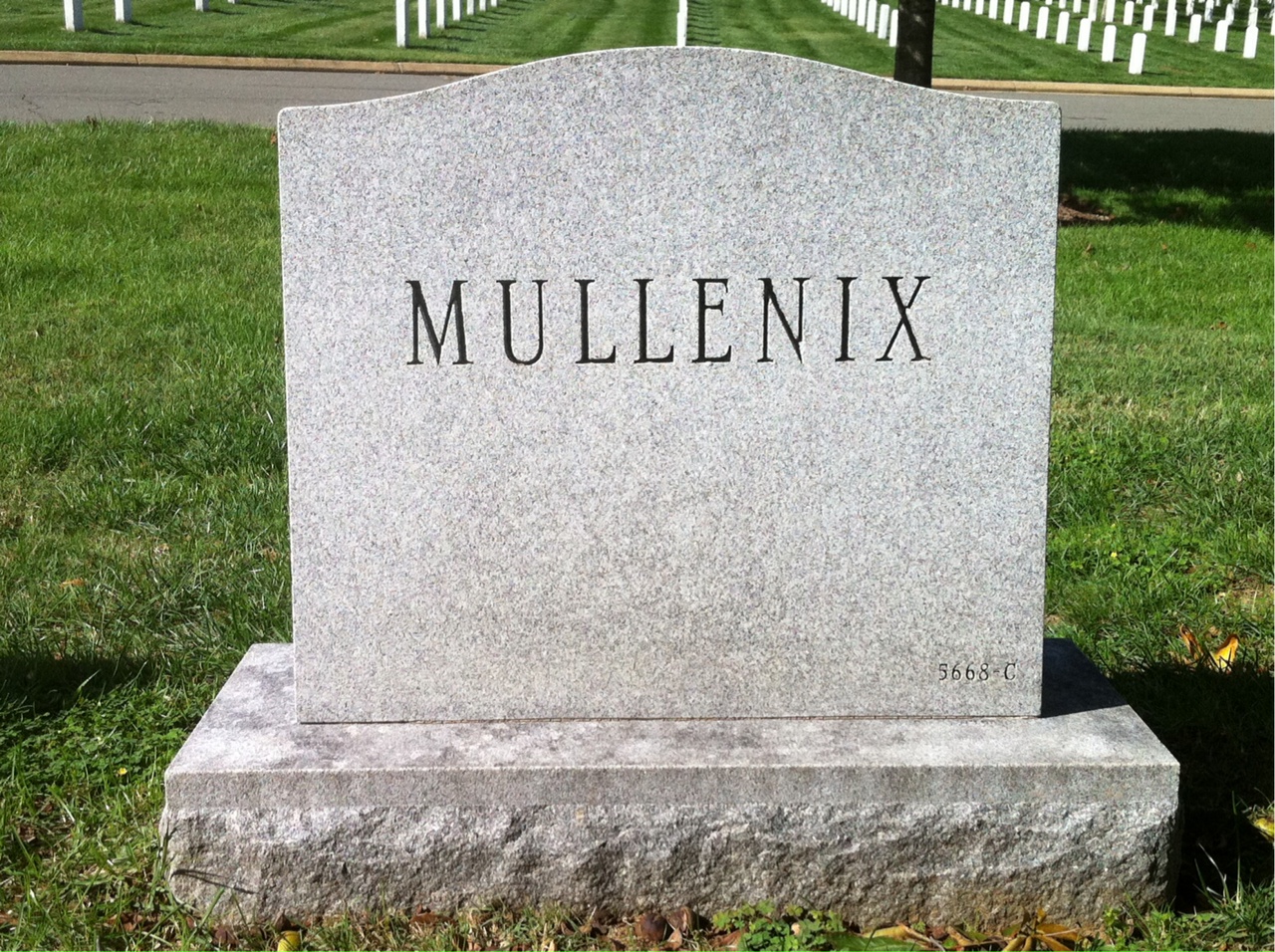 Back of headstone — Florence Mullenix