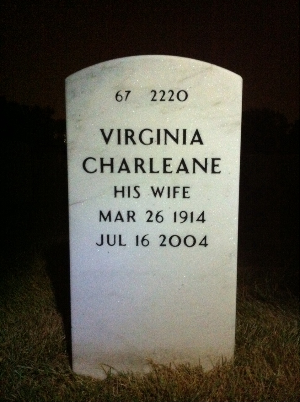 Back of headstone — Tommie Mcfarland