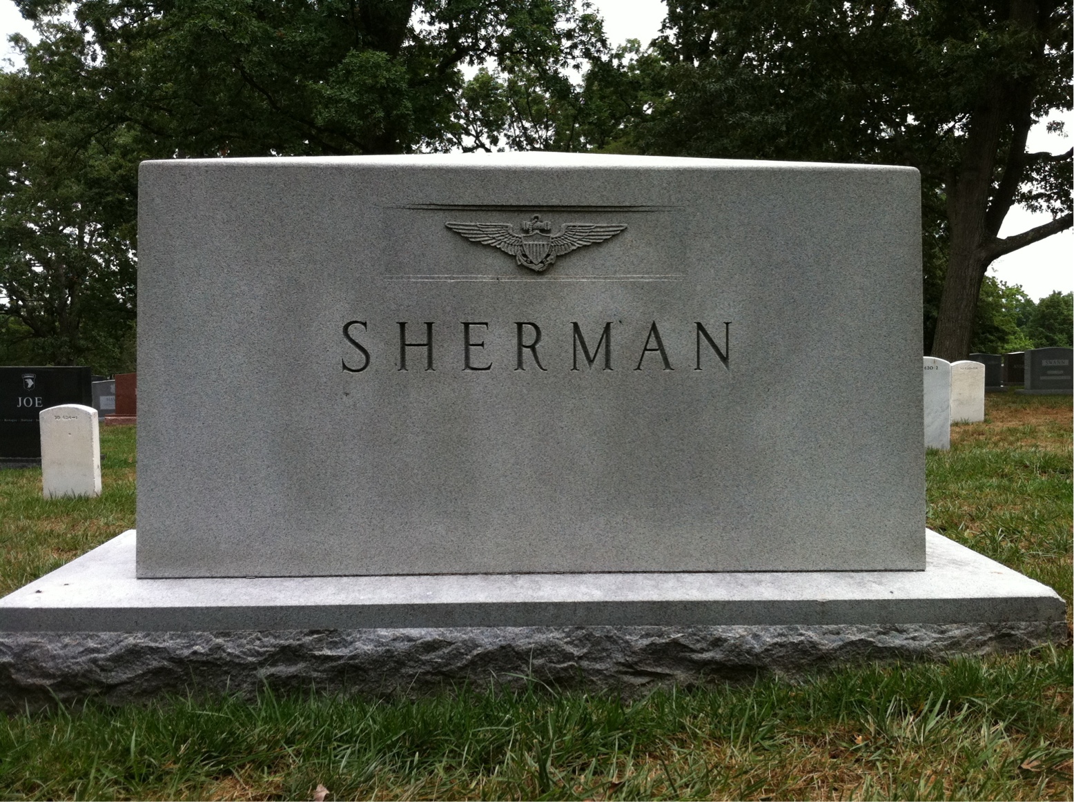 Back of headstone — Forrest Sherman