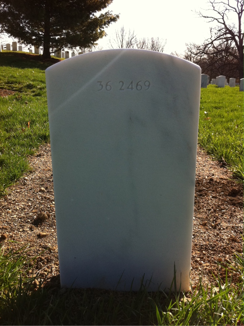 Back of headstone — William Guy Ganey