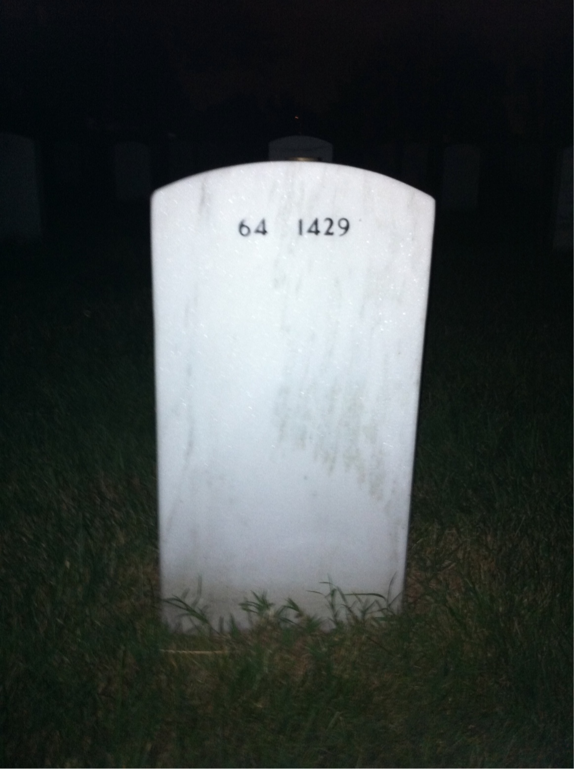 Back of headstone — Robert Kuehne