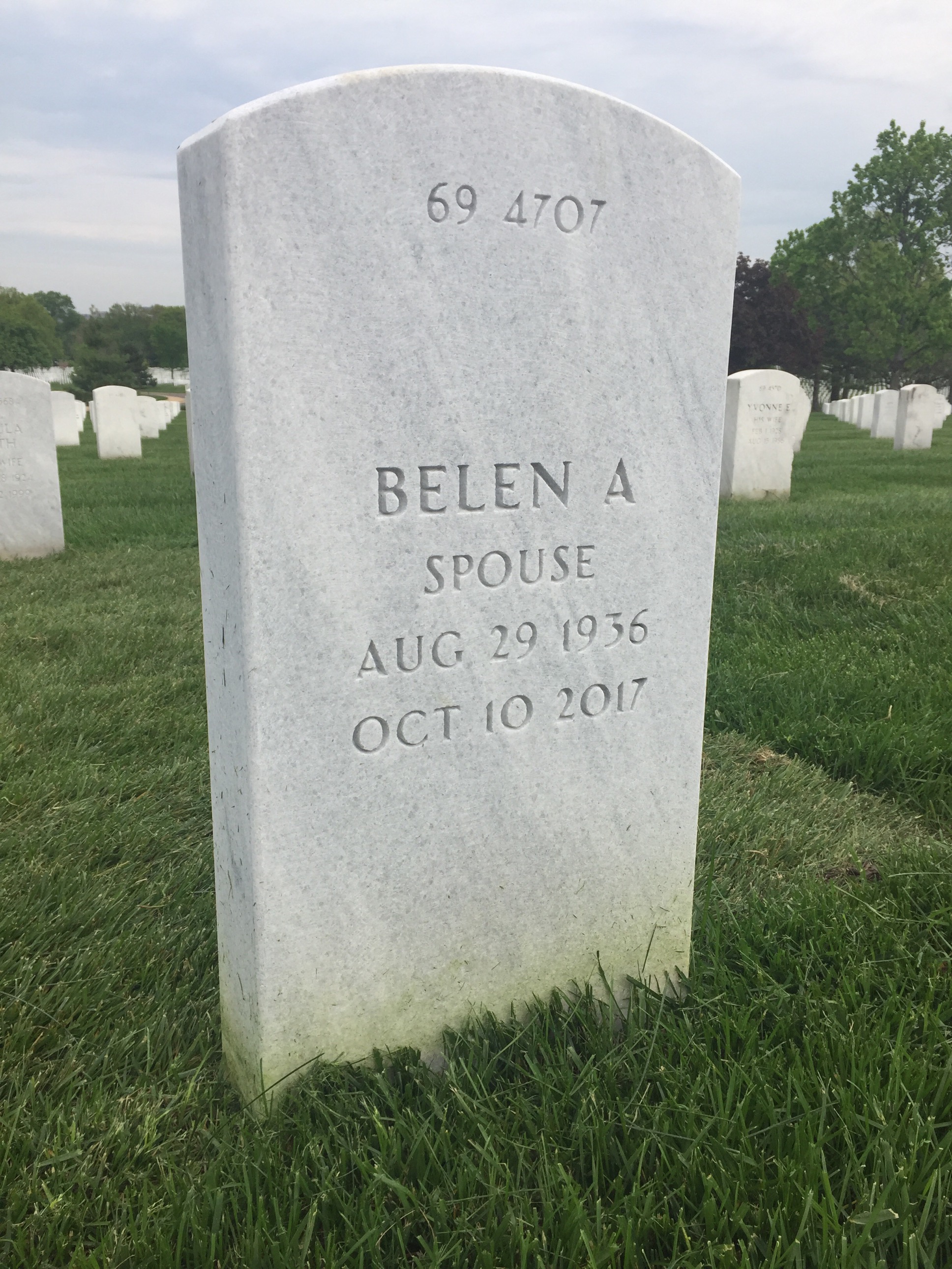 Back of headstone — Bernardo Buhain