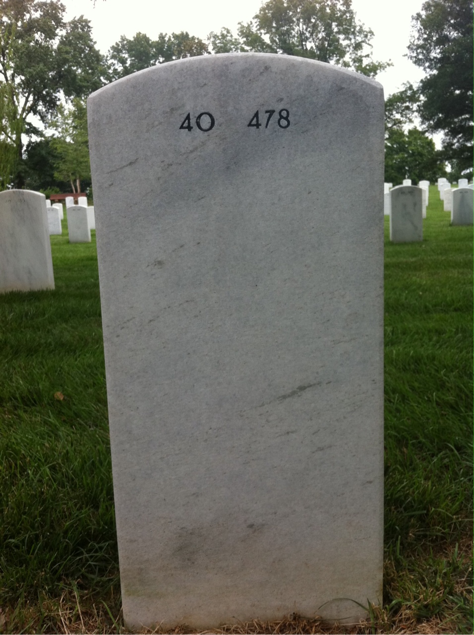 Back of headstone — Ralph Knox
