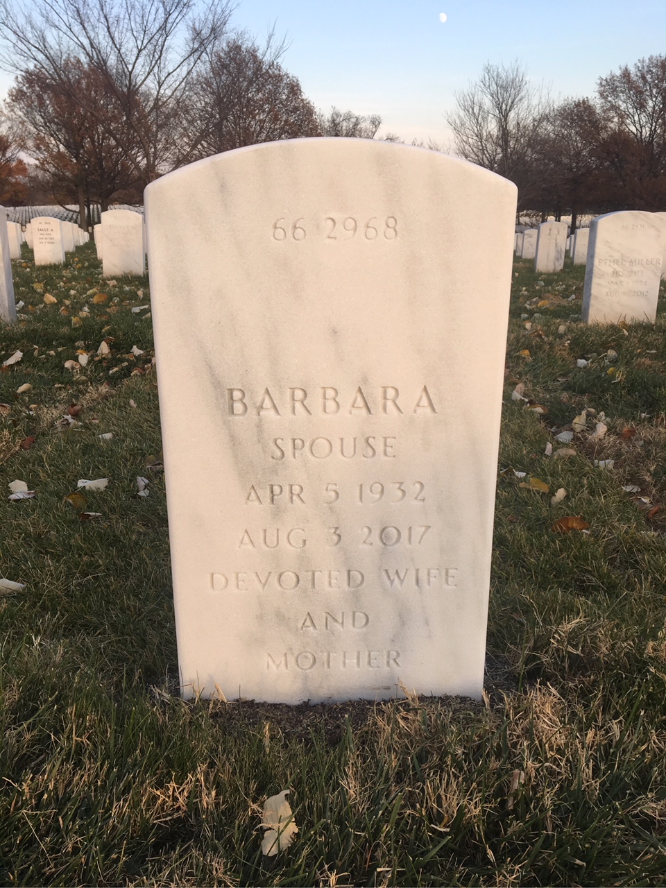 Back of headstone — John Moorer