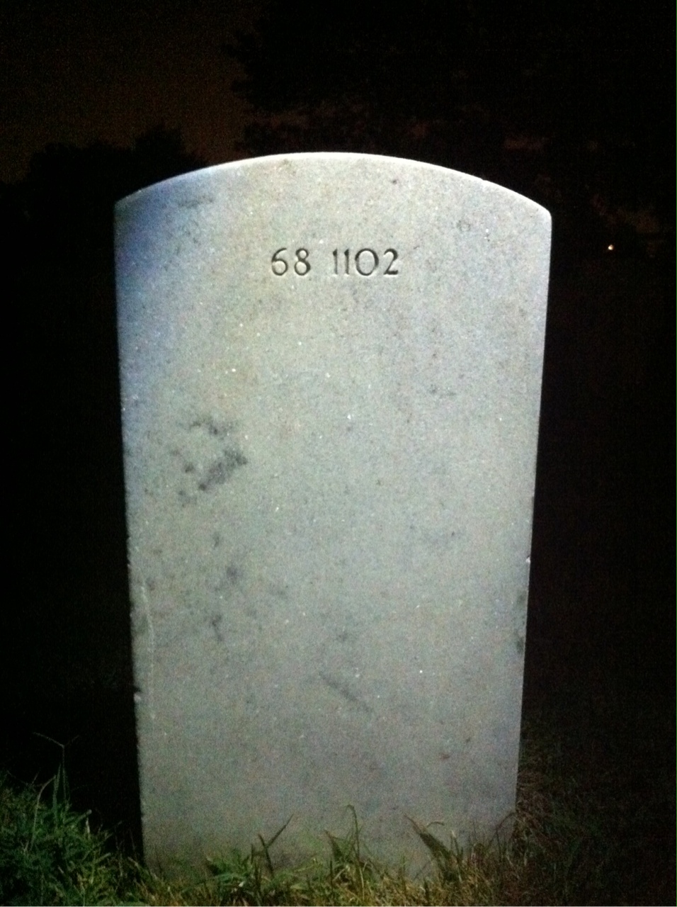 Back of headstone — Vernon Eugene Hale