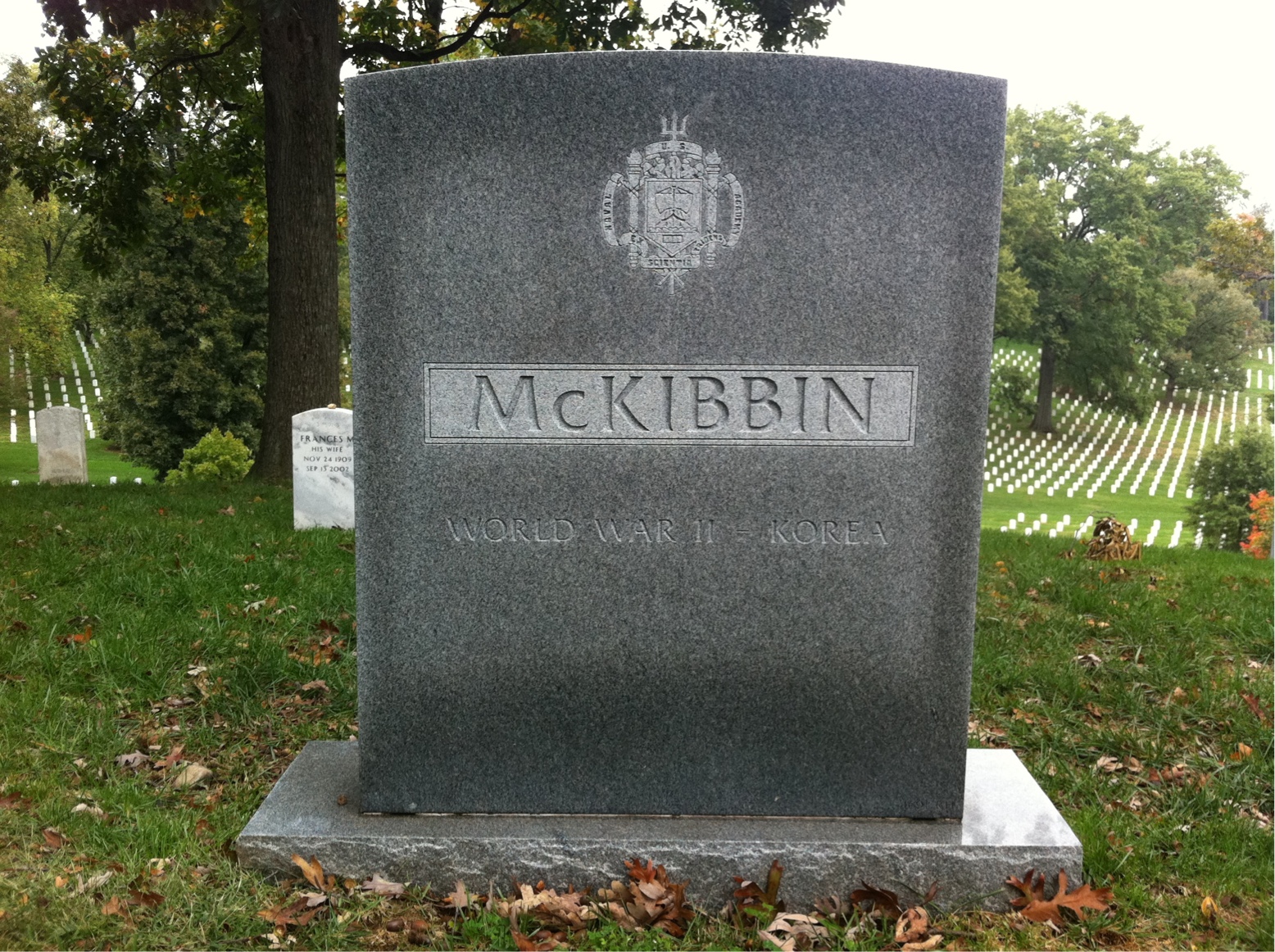 Back of headstone — Hugh Mckibbin