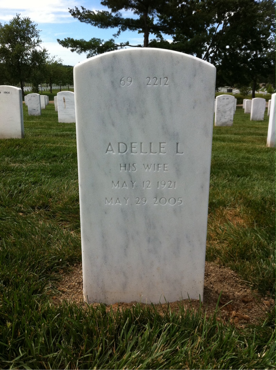 Back of headstone — John Adams