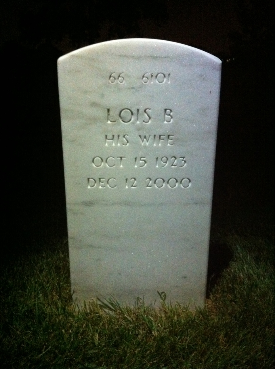 Back of headstone — Roland Geoffrion