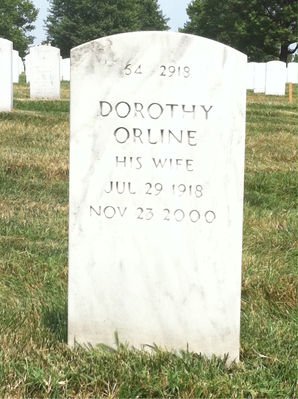 Back of headstone — William Shoemake
