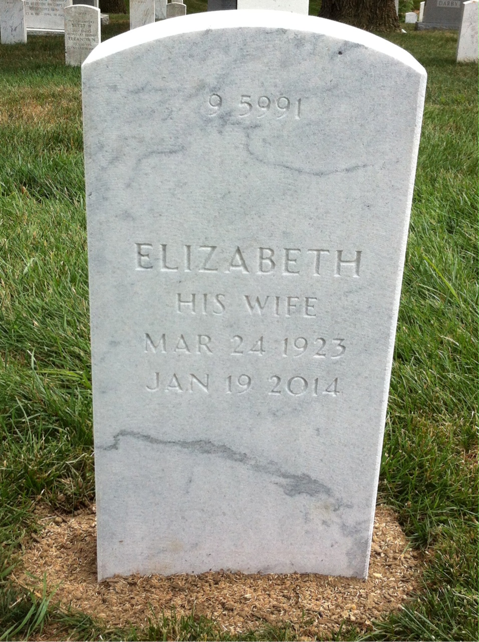 Back of headstone — Oscar Baldwin