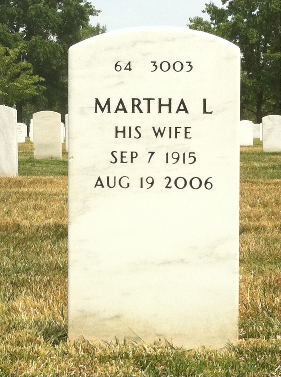 Back of headstone — Theodore Minnich