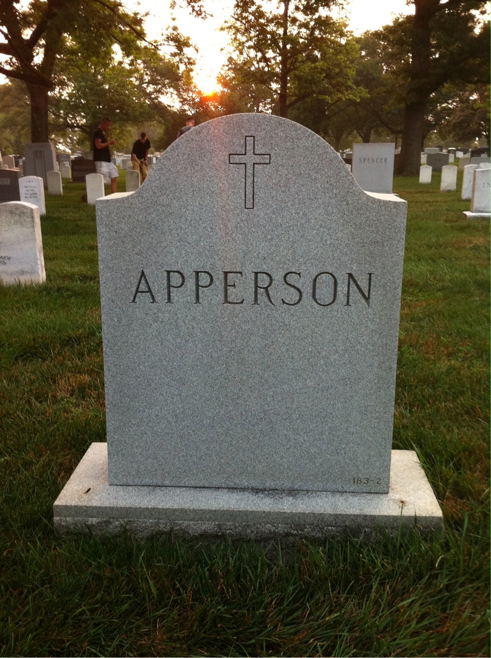 Back of headstone — Alexandra Apperson