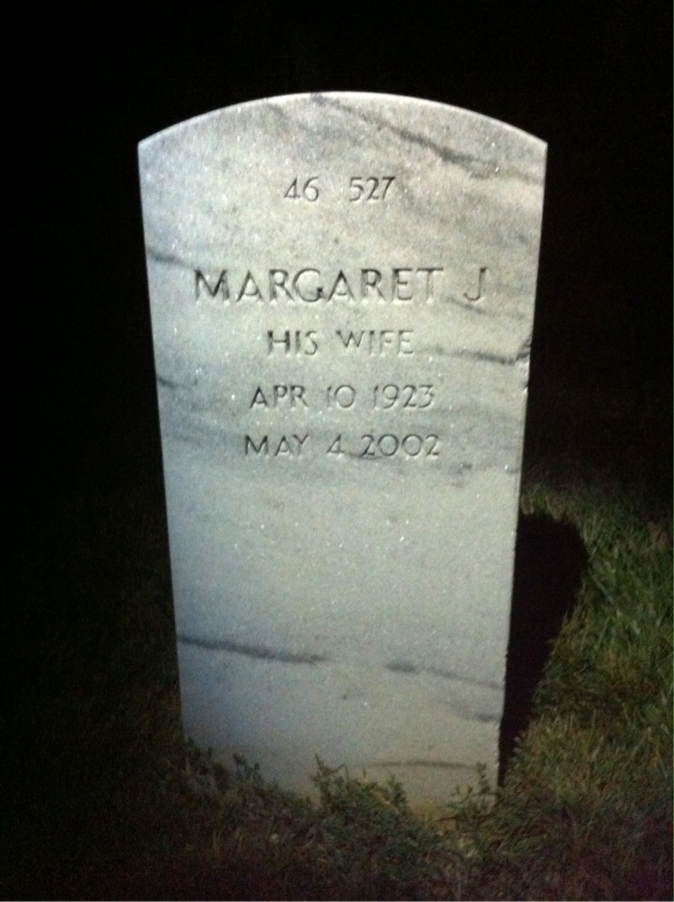 Back of headstone — Barker P Germagian