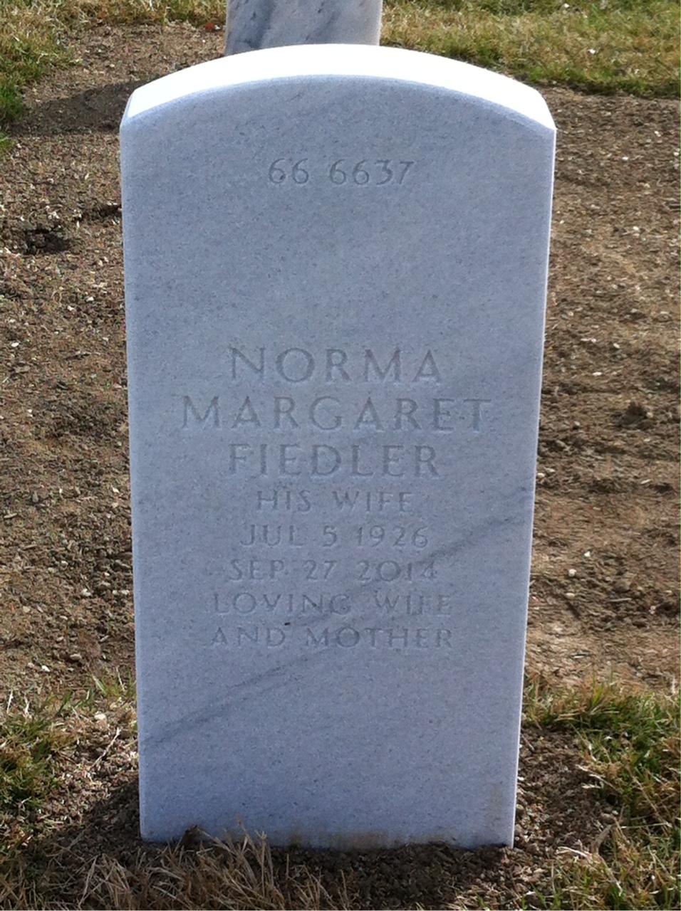 Back of headstone — John Bangert