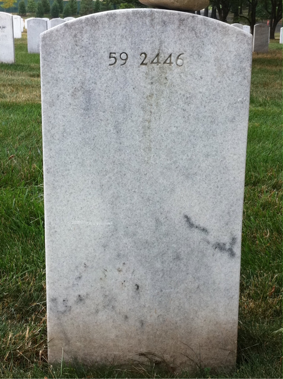 Back of headstone — William Thomas Manning